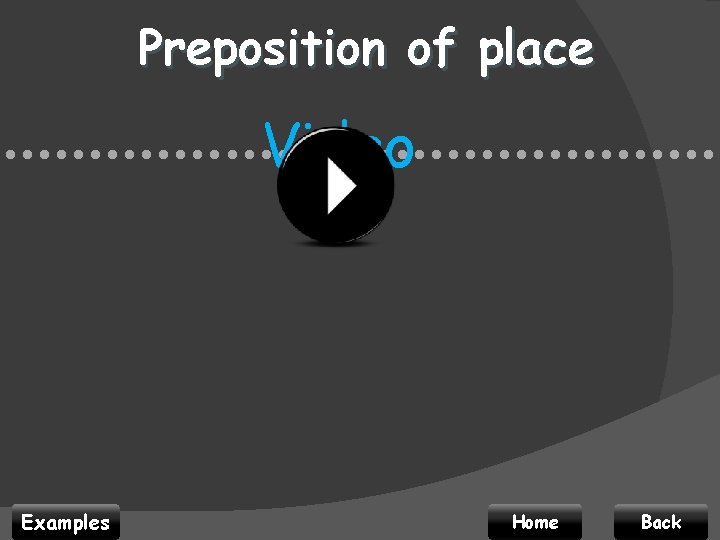 Preposition of place Video • • • • • • • • • •
