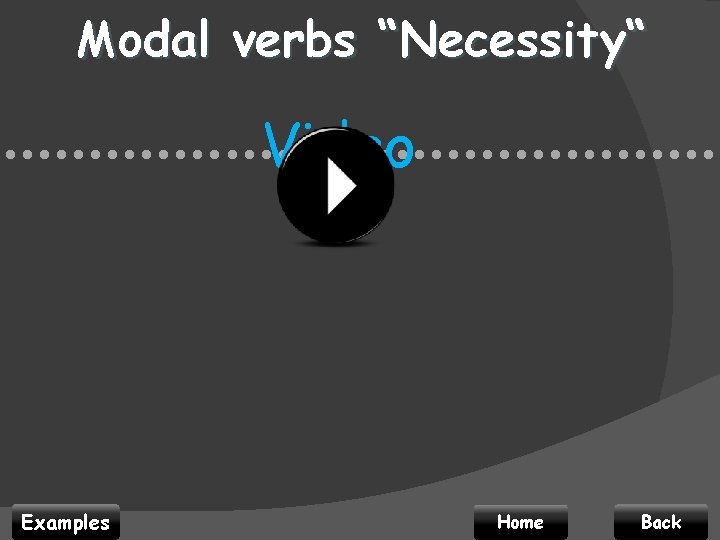 Modal verbs “Necessity“ Video • • • • • • • • • •