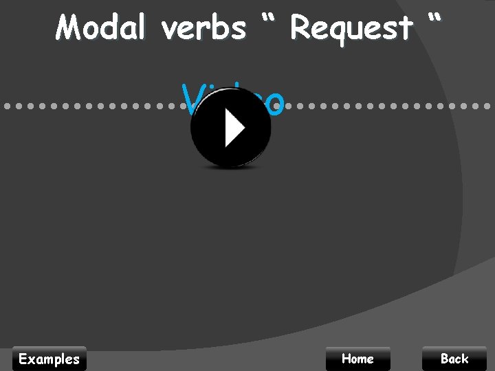 Modal verbs “ Request “ Video • • • • • • • •