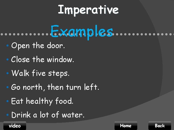 Imperative Examples • • • • • • • • • • • •