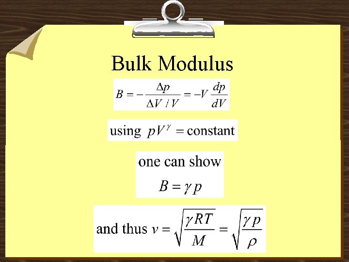 Bulk Modulus 