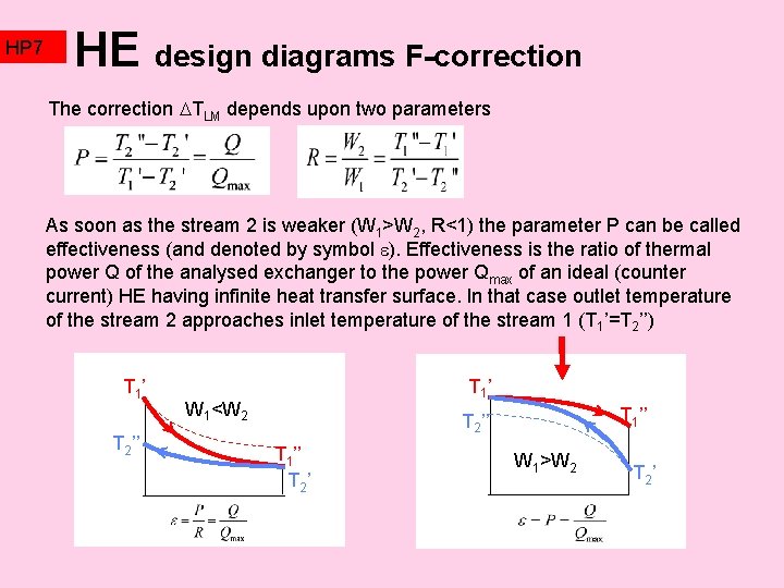 HP 7 HE design diagrams F-correction The correction TLM depends upon two parameters As