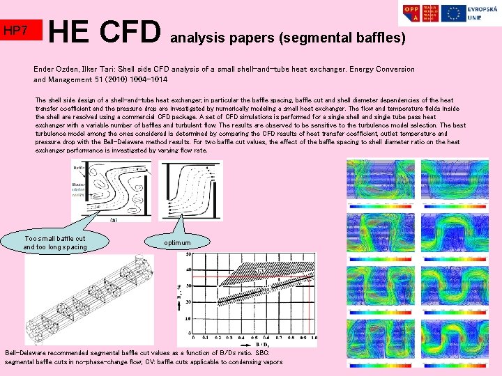 HP 7 HE CFD analysis papers (segmental baffles) Ender Ozden, Ilker Tari: Shell side