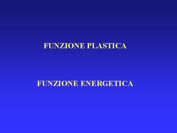 FUNZIONE PLASTICA FUNZIONE ENERGETICA 