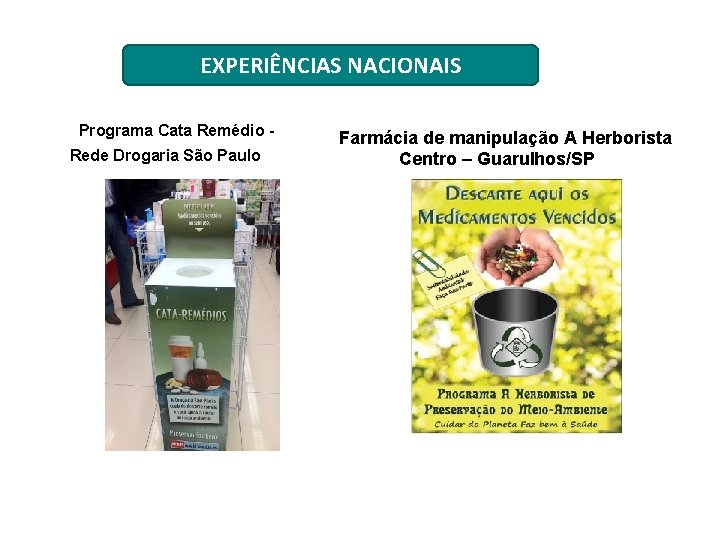 EXPERIÊNCIAS NACIONAIS Programa Cata Remédio Rede Drogaria São Paulo Farmácia de manipulação A Herborista