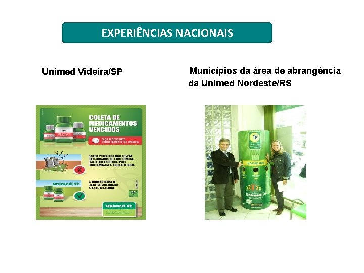 EXPERIÊNCIAS NACIONAIS Unimed Videira/SP Municípios da área de abrangência da Unimed Nordeste/RS 