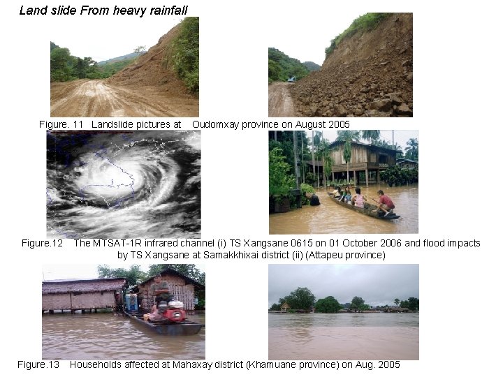 Land slide From heavy rainfall Figure. 11 Landslide pictures at Figure. 12 Figure. 13