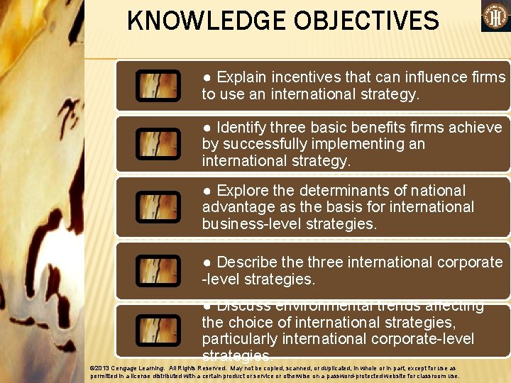 KNOWLEDGE OBJECTIVES ● Explain incentives that can influence firms to use an international strategy.