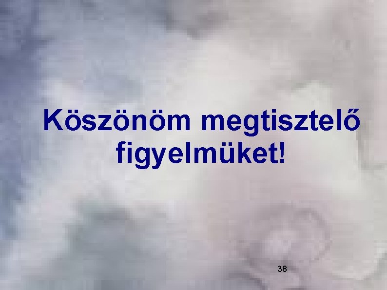 Köszönöm megtisztelő figyelmüket! 38 