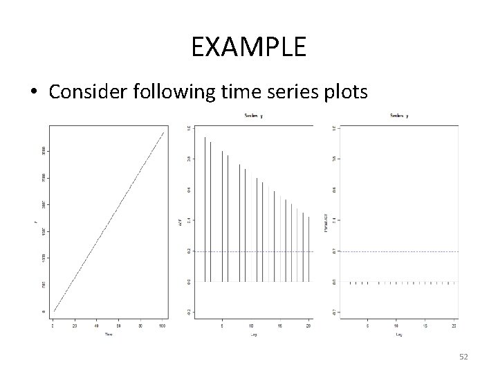 EXAMPLE • Consider following time series plots 52 
