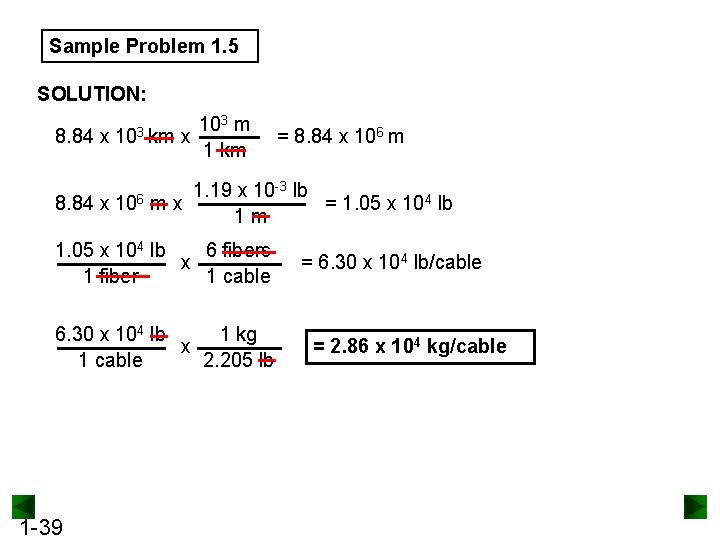 Sample Problem 1. 5 SOLUTION: 8. 84 x 103 km 103 m x 1