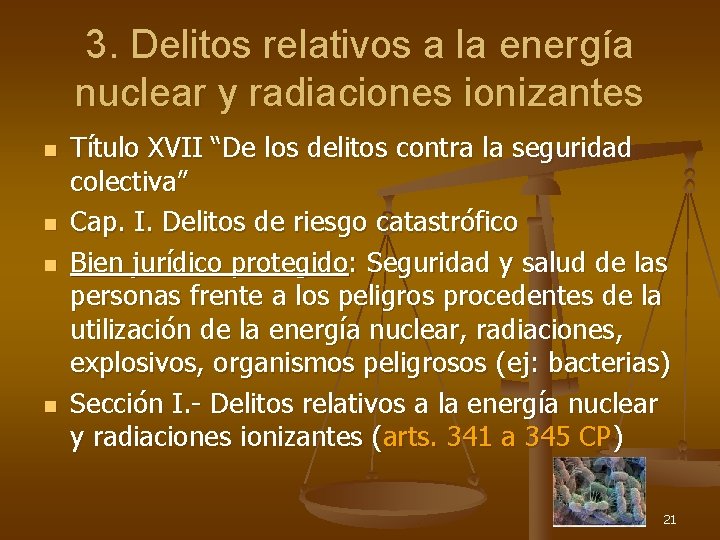 3. Delitos relativos a la energía nuclear y radiaciones ionizantes n n Título XVII