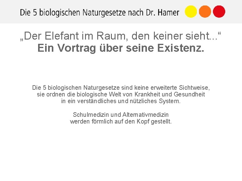 „Der Elefant im Raum, den keiner sieht. . . “ Ein Vortrag über seine