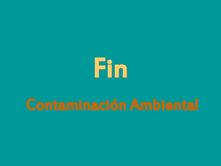 Fin Contaminación Ambiental 