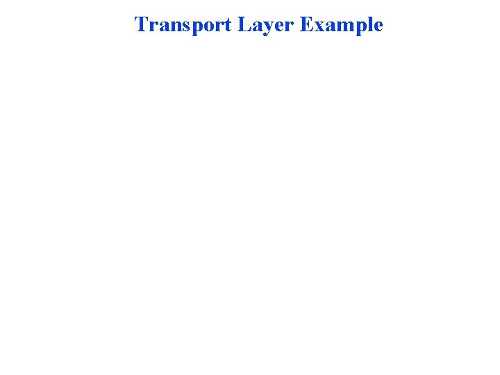 Transport Layer Example Transport Layer Example