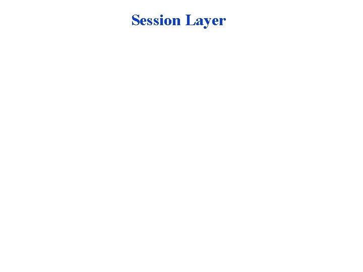Session Layer Session Layer