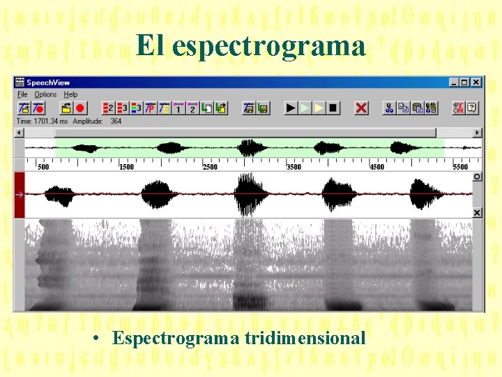 El espectrograma • Espectrograma tridimensional 