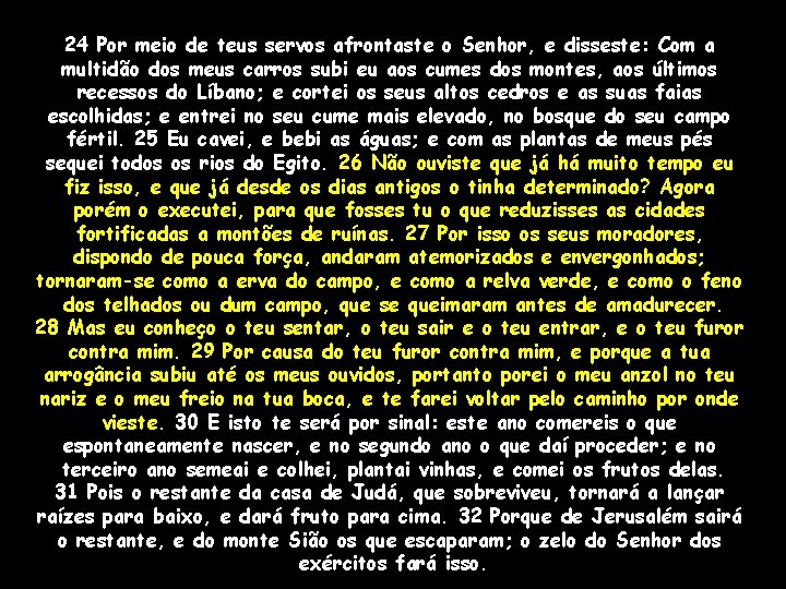24 Por meio de teus servos afrontaste o Senhor, e disseste: Com a multidão