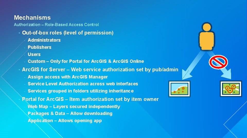 Mechanisms Authorization – Role-Based Access Control • • • Out-of-box roles (level of permission)
