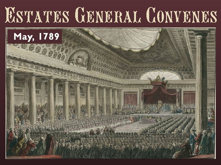 Estates General Convenes May, 1789 