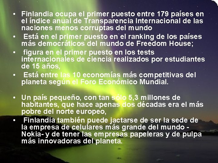  • Finlandia ocupa el primer puesto entre 179 países en el índice anual
