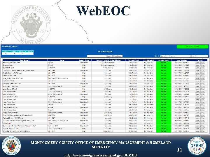 Web. EOC MONTGOMERY COUNTY OFFICE OF EMERGENCY MANAGEMENT & HOMELAND SECURITY http: //www. montgomerycountymd.