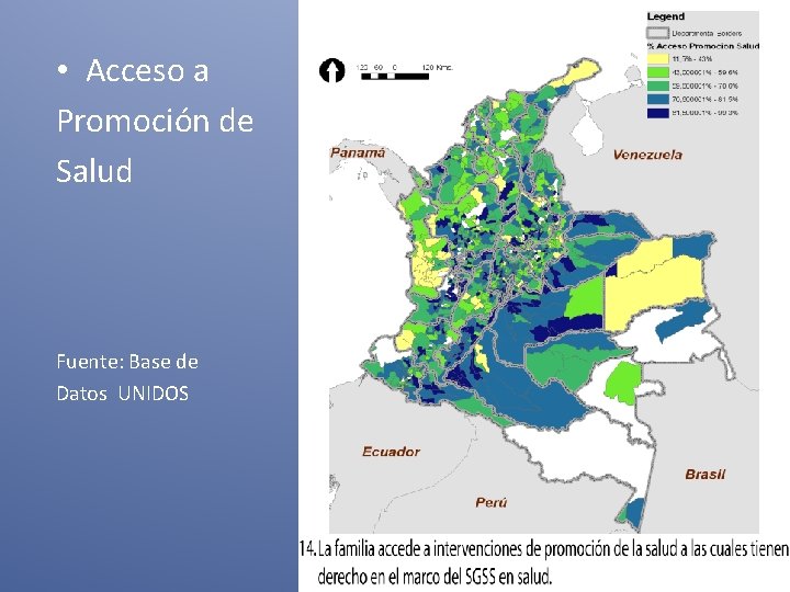  • Acceso a Promoción de Salud Fuente: Base de Datos UNIDOS 