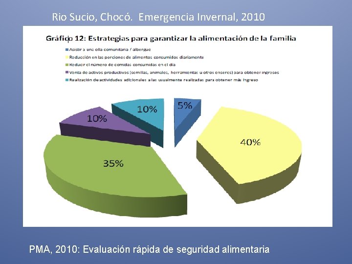 Rio Sucio, Chocó. Emergencia Invernal, 2010 PMA, 2010: Evaluación rápida de seguridad alimentaria 