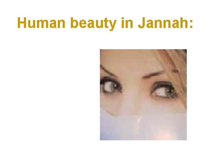 Human beauty in Jannah: 