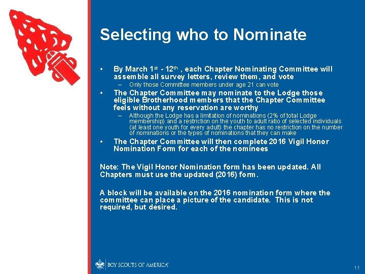 Selecting who to Nominate • By March 1 st - 12 th , each Selecting who to Nominate • By March 1 st - 12 th , each