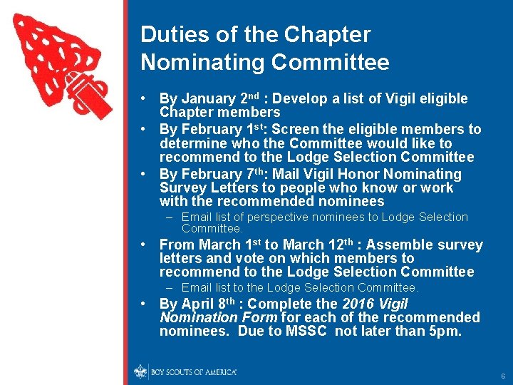 Duties of the Chapter Nominating Committee • By January 2 nd : Develop a Duties of the Chapter Nominating Committee • By January 2 nd : Develop a