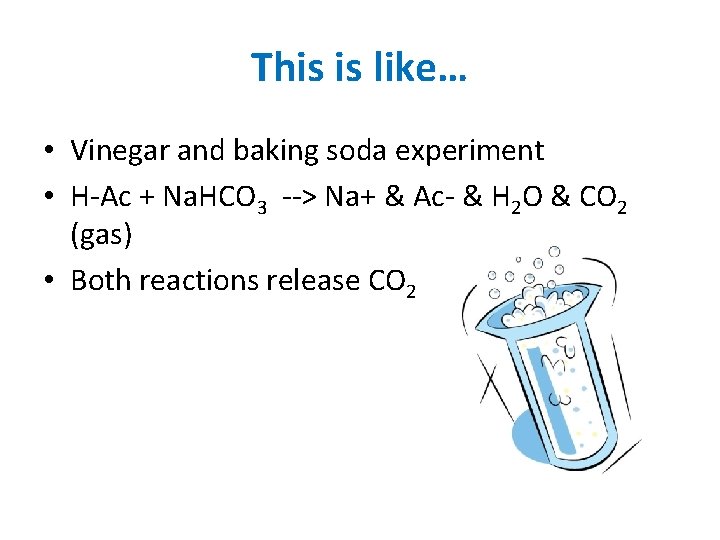 This is like… • Vinegar and baking soda experiment • H-Ac + Na. HCO
