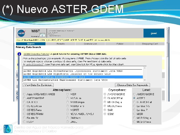 (*) Nuevo ASTER GDEM 