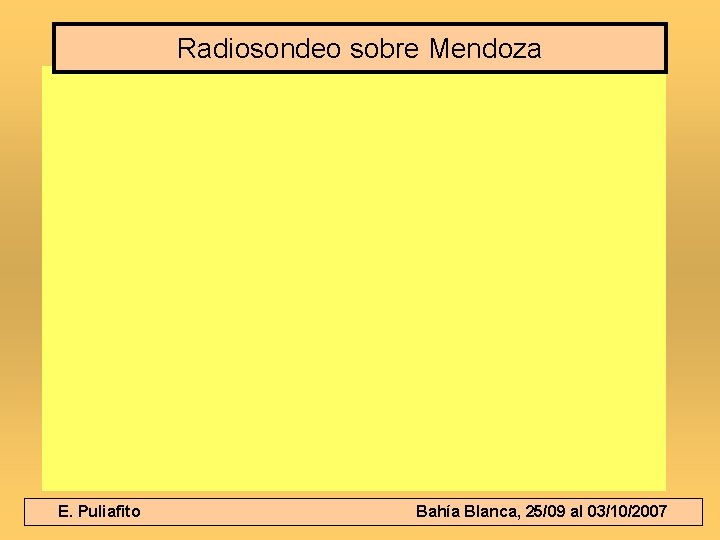 Radiosondeo sobre Mendoza E. Puliafito Bahía Blanca, 25/09 al 03/10/2007 