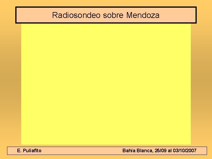 Radiosondeo sobre Mendoza E. Puliafito Bahía Blanca, 25/09 al 03/10/2007 