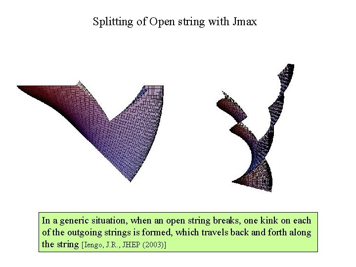 Splitting of Open string with Jmax In a generic situation, when an open string