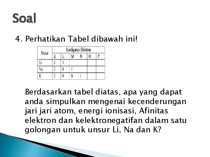 Soal 4. Perhatikan Tabel dibawah ini! Berdasarkan tabel diatas, apa yang dapat anda simpulkan Soal 4. Perhatikan Tabel dibawah ini! Berdasarkan tabel diatas, apa yang dapat anda simpulkan