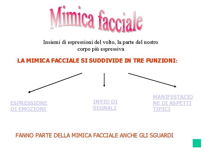 Insiemi di espressioni del volto, la parte del nostro corpo più espressiva LA MIMICA