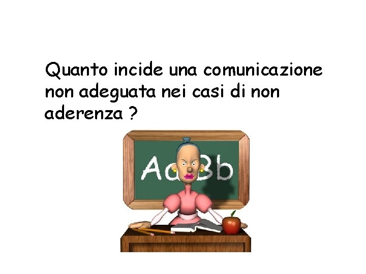 Quanto incide una comunicazione non adeguata nei casi di non aderenza ? 