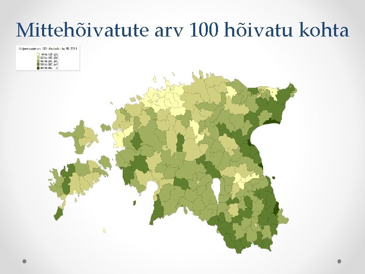 Mittehõivatute arv 100 hõivatu kohta 