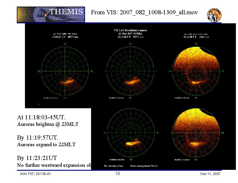 From VIS: 2007_082_1008 -1309_all. mov At 11: 18: 03 -45 UT. Auroras brighten @