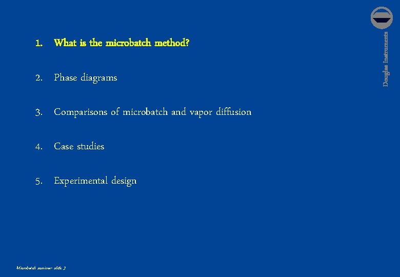 2. Phase diagrams 3. Comparisons of microbatch and vapor diffusion 4. Case studies 5.