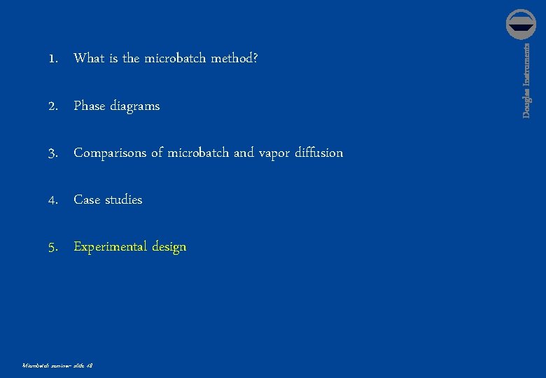 2. Phase diagrams 3. Comparisons of microbatch and vapor diffusion 4. Case studies 5.