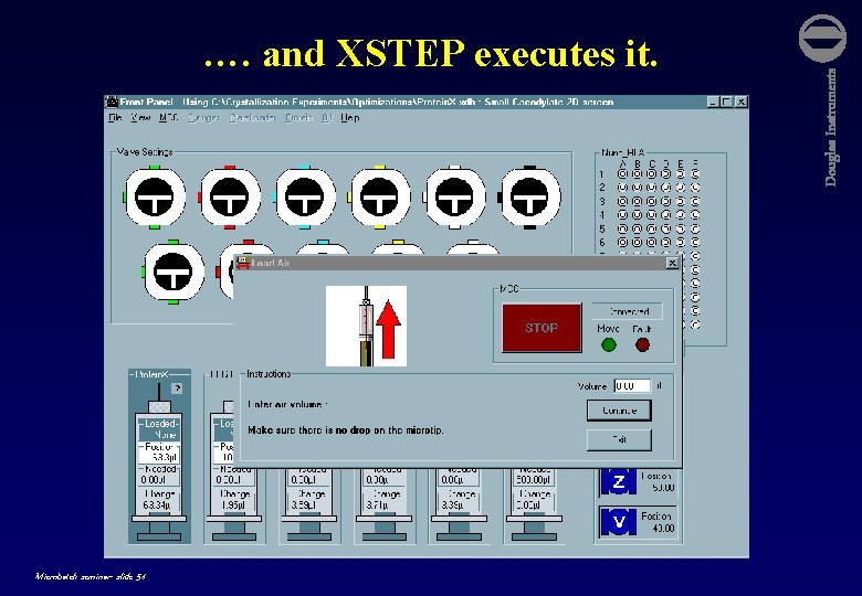 Microbatch seminar- slide 54 Douglas Instruments …. and XSTEP executes it. 
