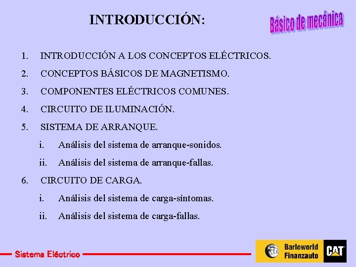 INTRODUCCIÓN: 1. INTRODUCCIÓN A LOS CONCEPTOS ELÉCTRICOS. 2. CONCEPTOS BÁSICOS DE MAGNETISMO. 3. COMPONENTES