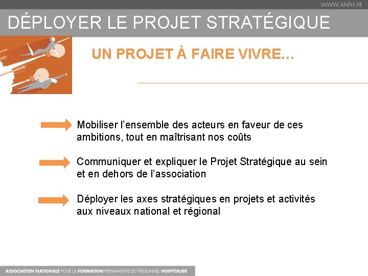 DÉPLOYER LE PROJET STRATÉGIQUE UN PROJET À FAIRE VIVRE… Mobiliser l’ensemble des acteurs en