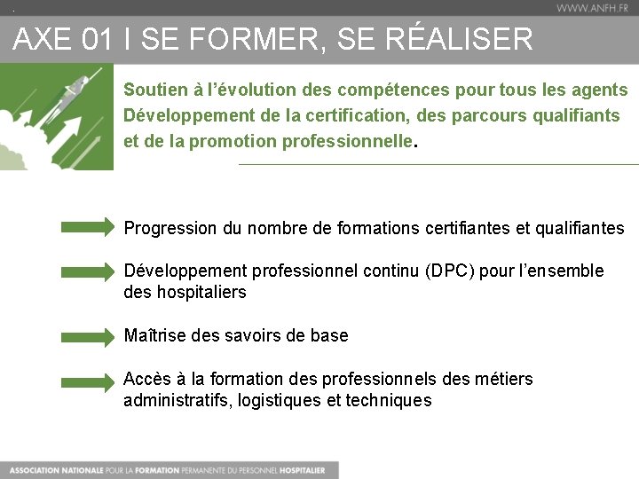 . AXE 01 I SE FORMER, SE RÉALISER AXE 1 Soutien à l’évolution des