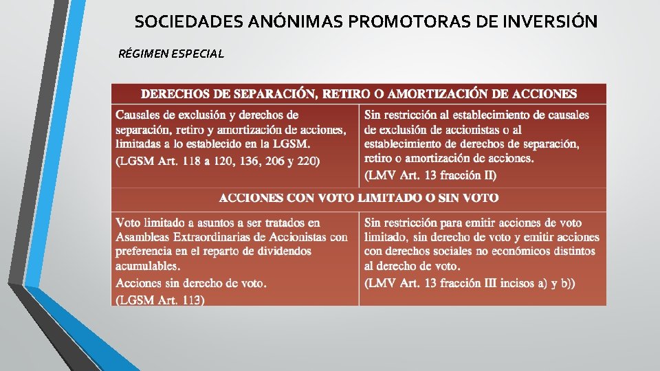 SOCIEDADES ANÓNIMAS PROMOTORAS DE INVERSIÓN RÉGIMEN ESPECIAL 