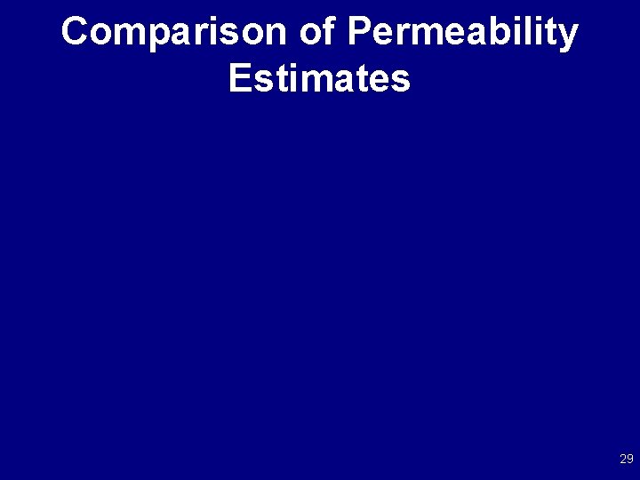 Comparison of Permeability Estimates 29 