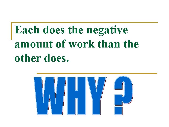 Each does the negative amount of work than the other does. 